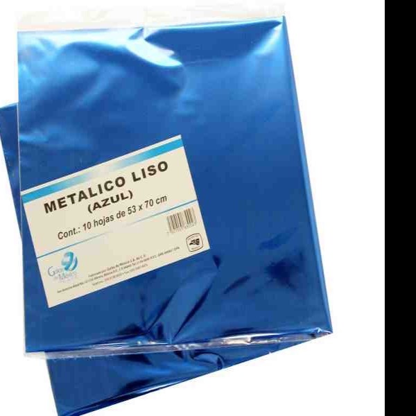 PAPEL MET. 53X70CM. AZUL E.10 C.100